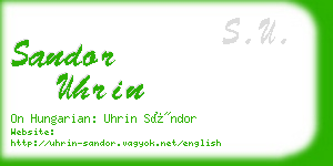sandor uhrin business card